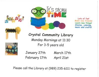 Storytime begins January 27, 2025 @ 11:30 a.m.